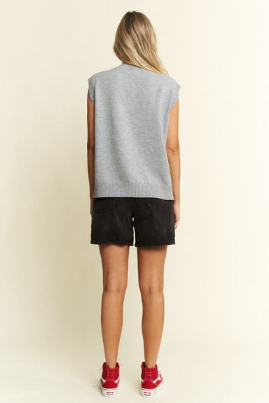 Cactus Sweater Vest in Heather Gray - The Bronze Butterfly
