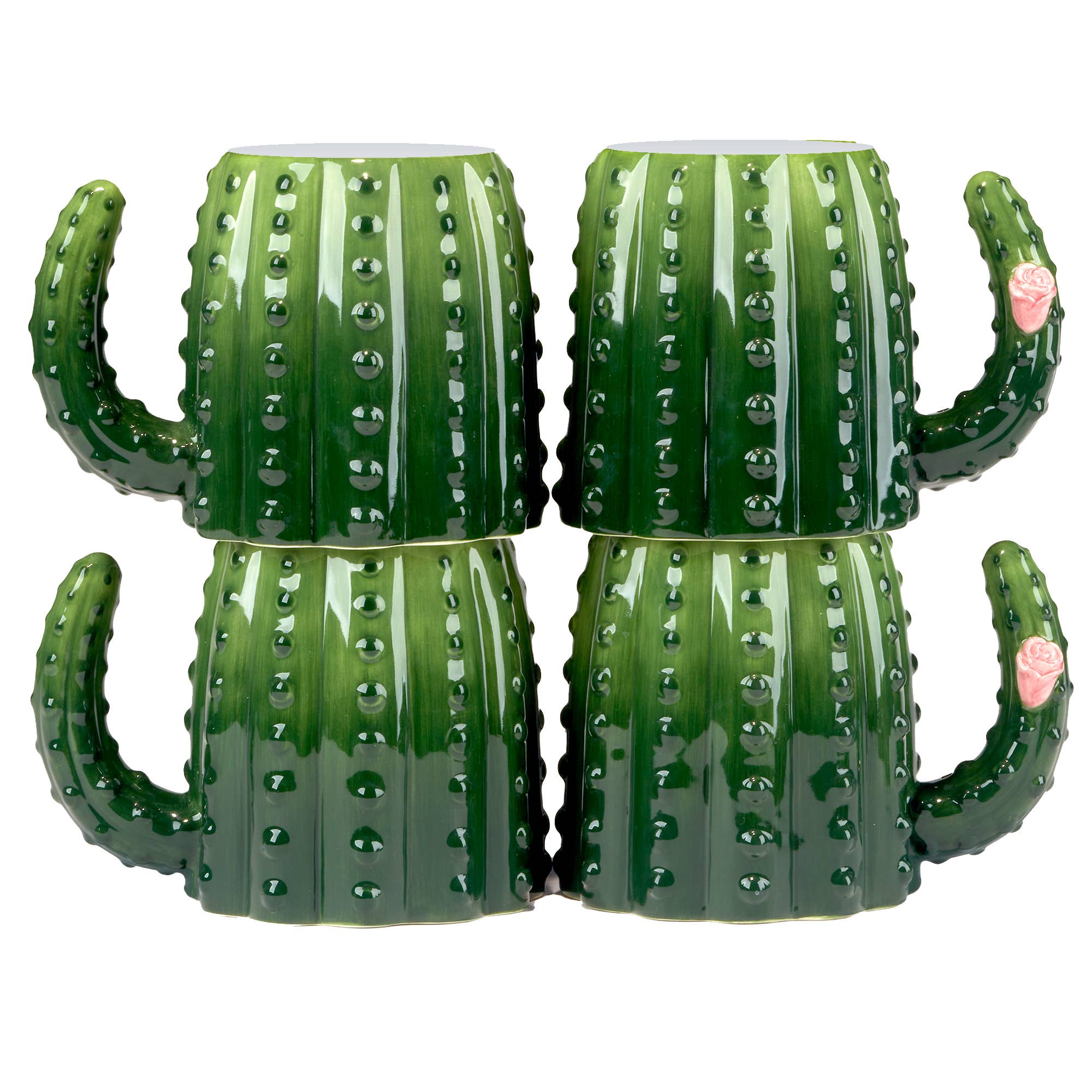 Cactus Verde 3 - D Cactus Mug 18 oz - The Bronze Butterfly
