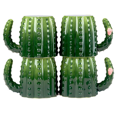 Cactus Verde 3 - D Cactus Mug 18 oz - The Bronze Butterfly