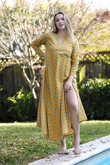 Calypso Mustard Dress - The Bronze Butterfly