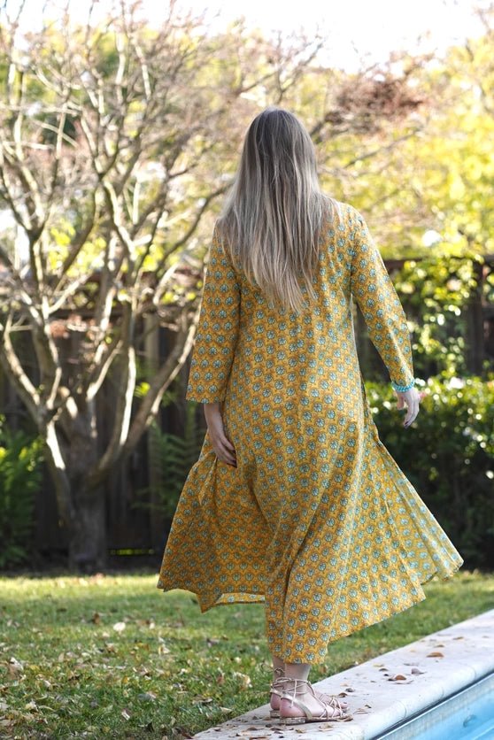 Calypso Mustard Dress - The Bronze Butterfly