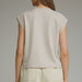 Cap Sleeve Crew Neck Top - Almond | Entro - The Bronze Butterfly