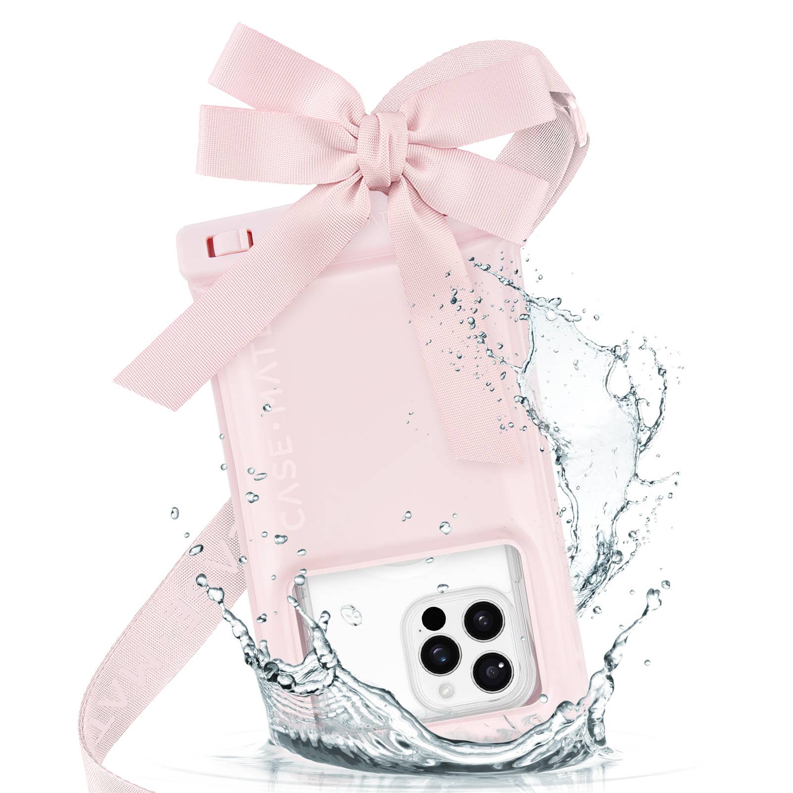 Case - Mate Ballet Pink Bow Waterproof Floating Pouch - The Bronze Butterfly