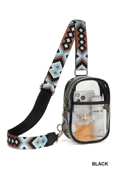 Clear Sling Bag with Guitar Strap - The Bronze Butterfly