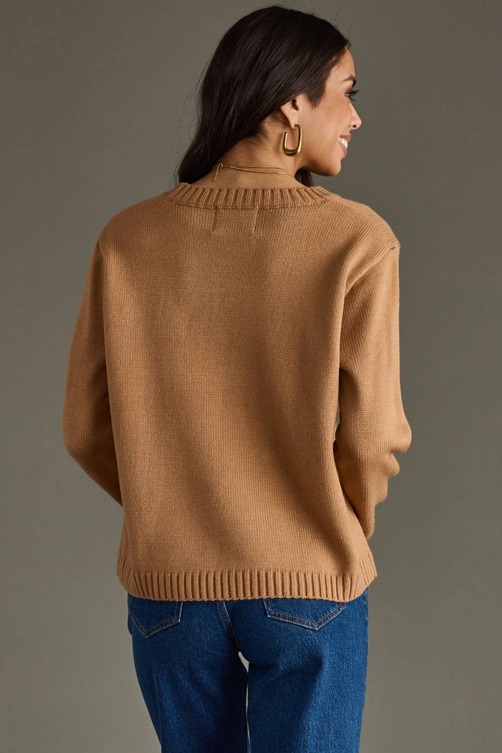 Coffee Weather Sweater Light Brown - The Bronze Butterfly