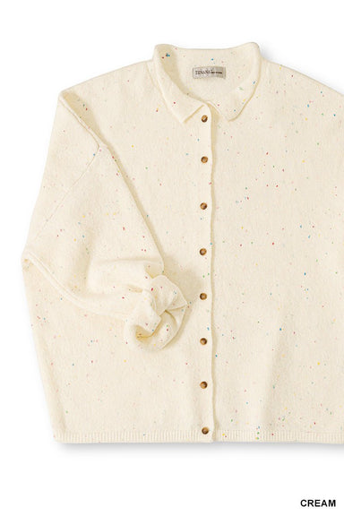 Collared button down cardigan sweater - The Bronze Butterfly