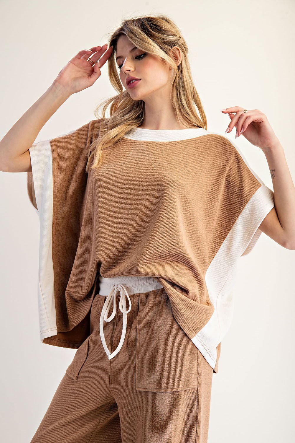 Color Block Short Sleeve Top - The Bronze Butterfly