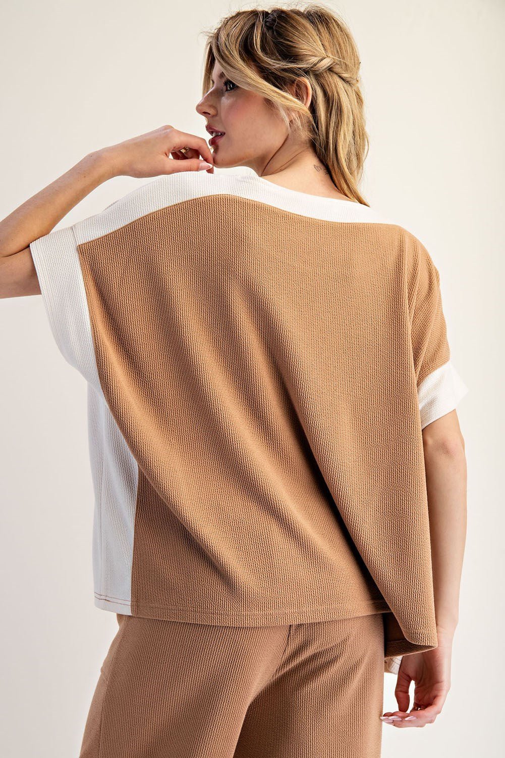 Color Block Short Sleeve Top - The Bronze Butterfly