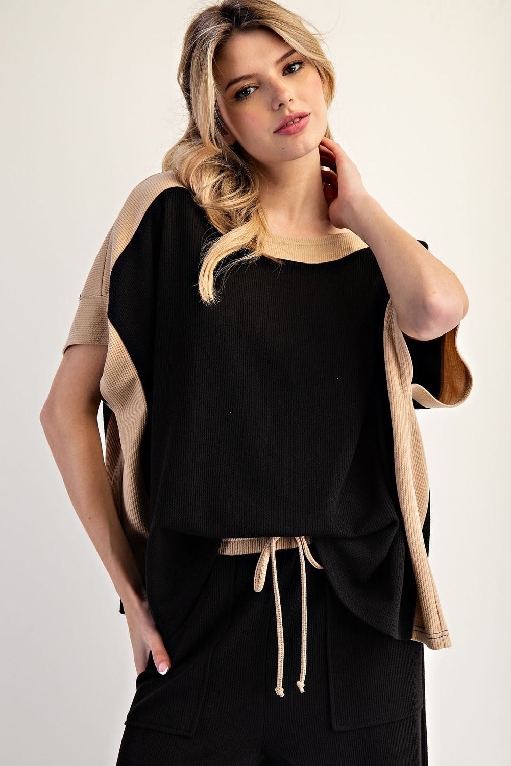 Color Block Short Sleeve Top - The Bronze Butterfly