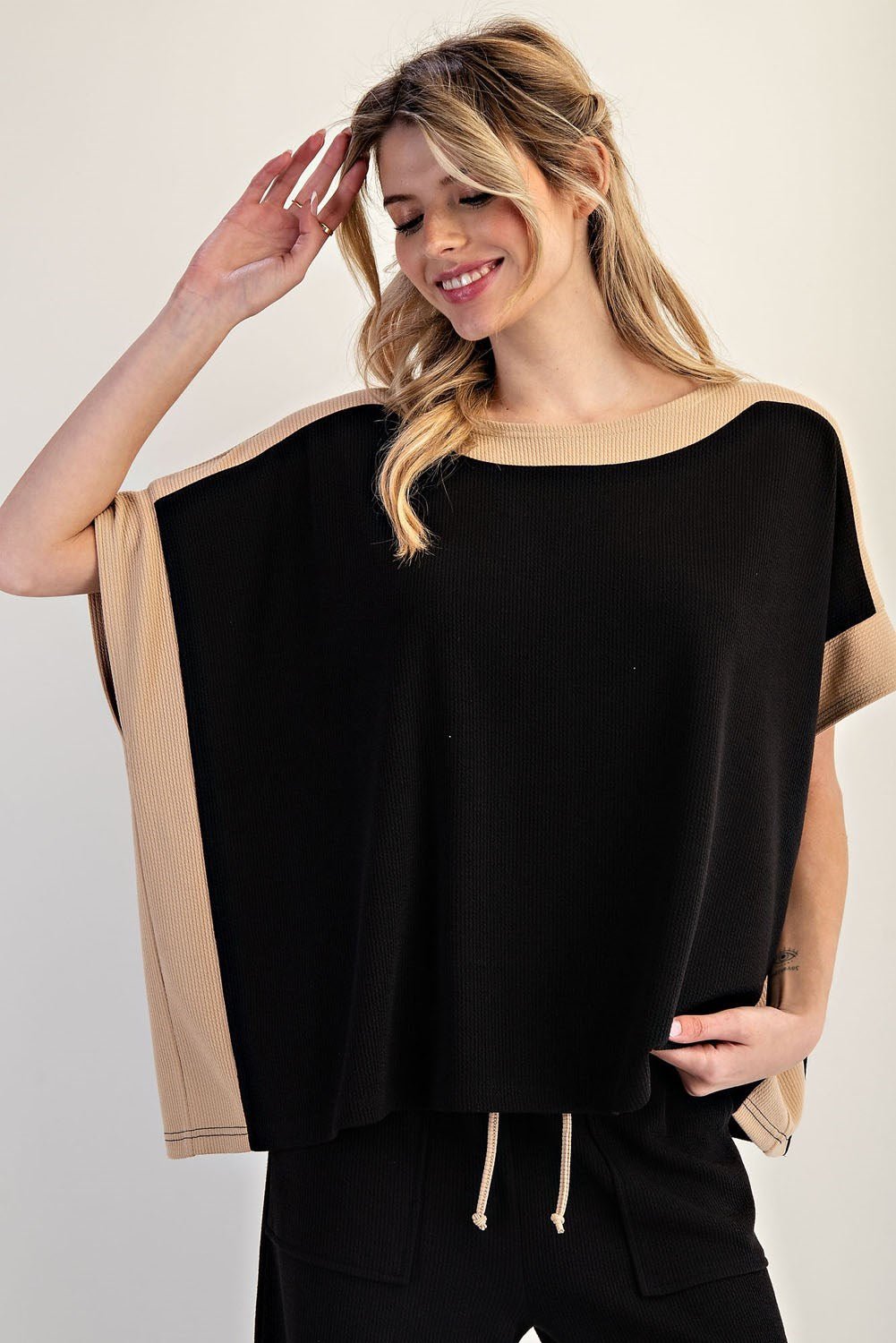 Color Block Short Sleeve Top - The Bronze Butterfly