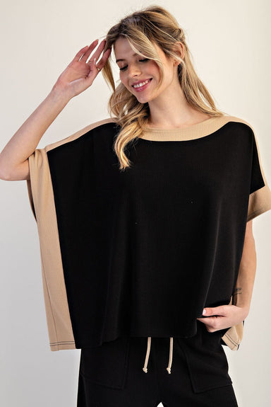 Color Block Short Sleeve Top - The Bronze Butterfly