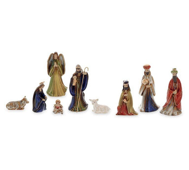 COLORFUL 9 PIECE NATIVITY SET - The Bronze Butterfly