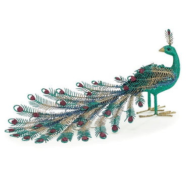Colorful Peacock Figurine - The Bronze Butterfly