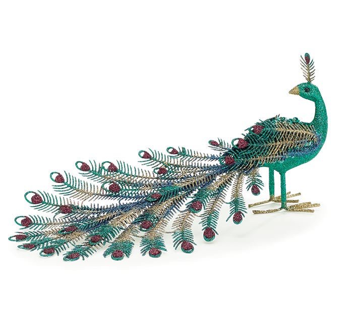 Colorful Peacock Figurine - The Bronze Butterfly