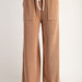 Contrast Waist Straight Leg Pants - The Bronze Butterfly