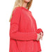Corded Rib Raw Edge Long Sleeve Top - The Bronze Butterfly