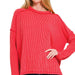 Corded Rib Raw Edge Long Sleeve Top - The Bronze Butterfly