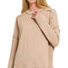 Corded Rib Raw Edge Long Sleeve Top - The Bronze Butterfly