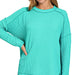 Corded Rib Raw Edge Long Sleeve Top - The Bronze Butterfly