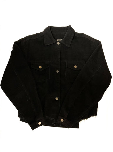 Corduroy Raw Edge Women's Jacket - The Bronze Butterfly