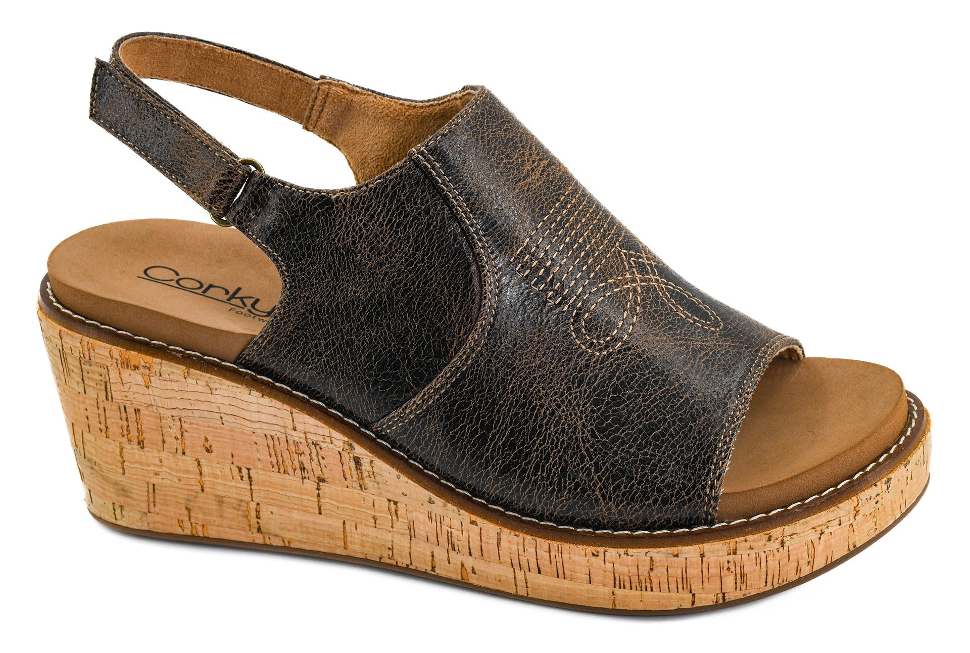 Corky's Espresso Crinkle Most Wanted Sandals - The Bronze Butterfly