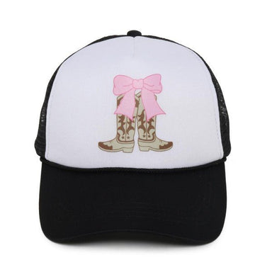 Cowgirl Boot & Bow Baseball Cap - The Bronze Butterfly