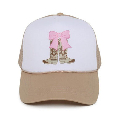 Cowgirl Boot & Bow Baseball Cap - The Bronze Butterfly