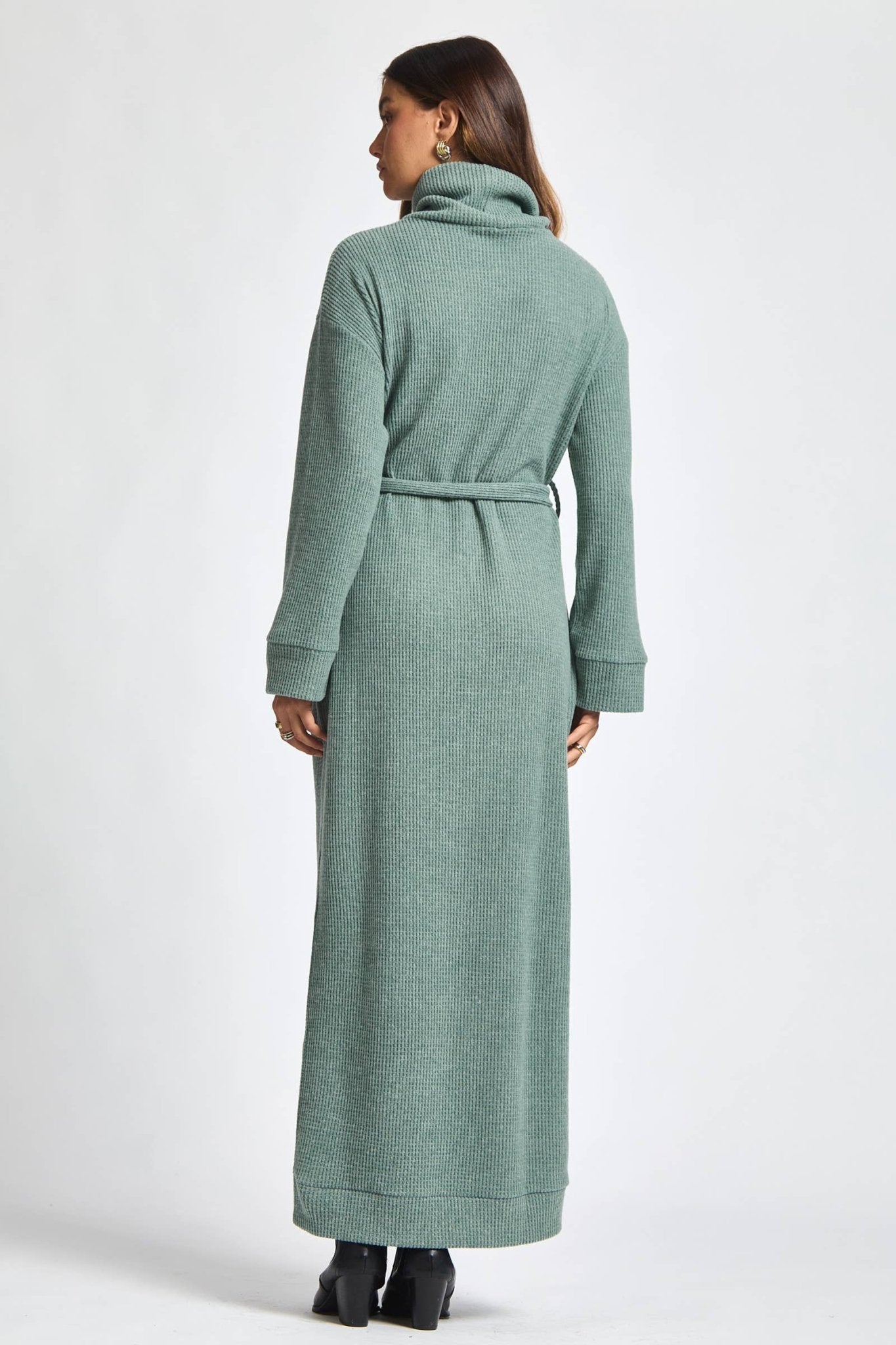 Cowl Neck Waist Tie Maxi Dress - The Bronze Butterfly