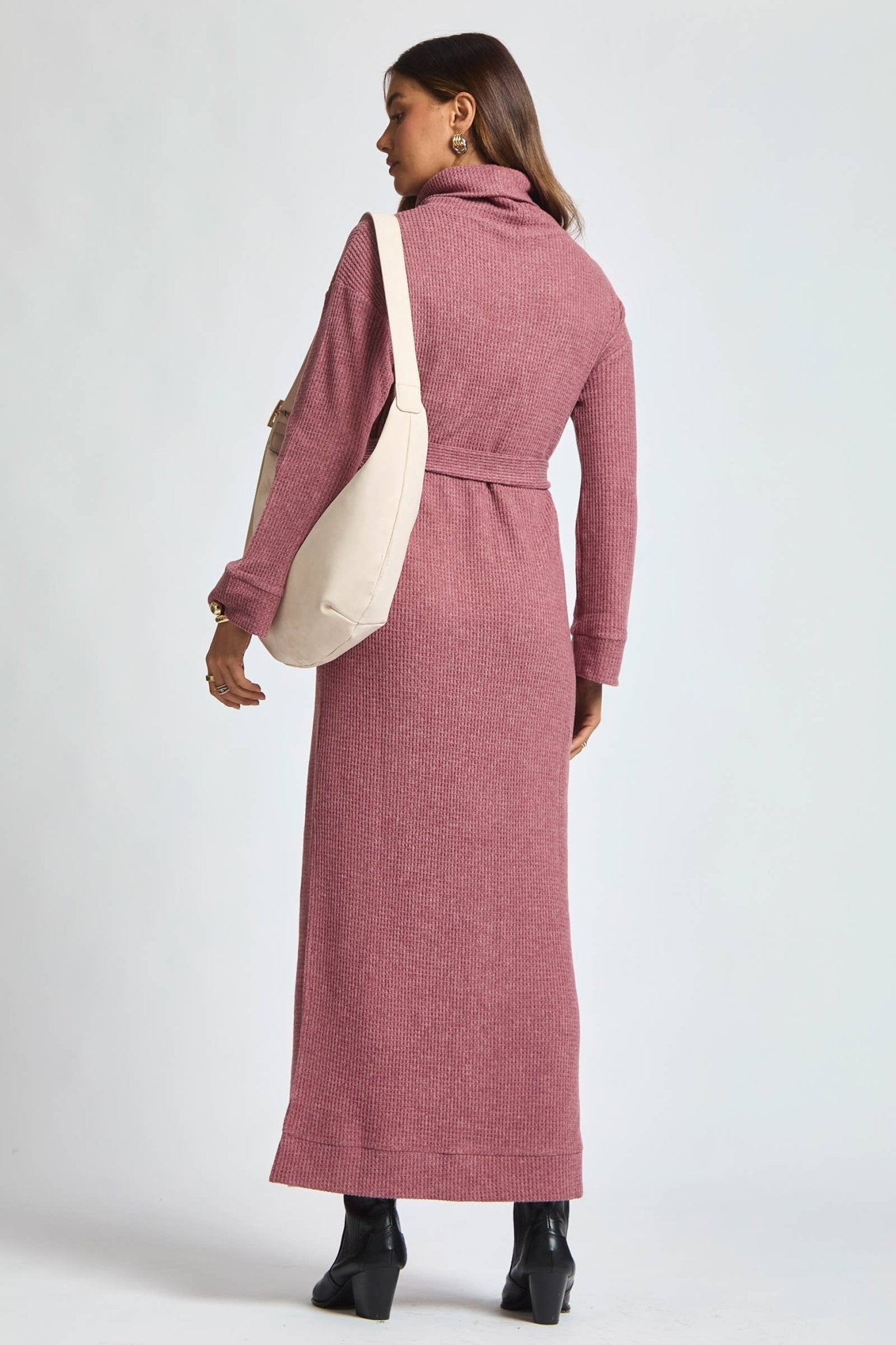 Cowl Neck Waist Tie Maxi Dress - The Bronze Butterfly