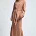Cowl Neck Waist Tie Maxi Dress - The Bronze Butterfly