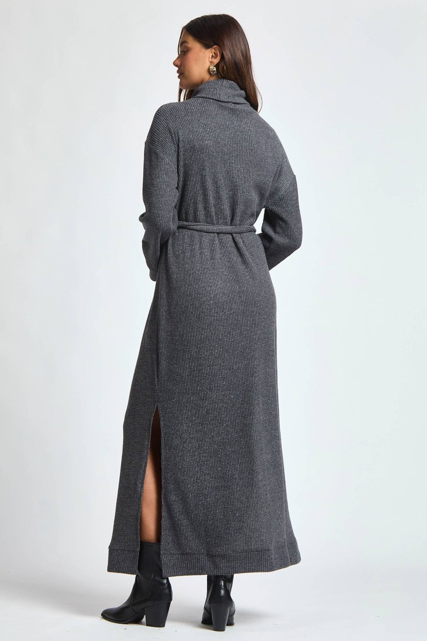 Cowl Neck Waist Tie Maxi Dress - The Bronze Butterfly