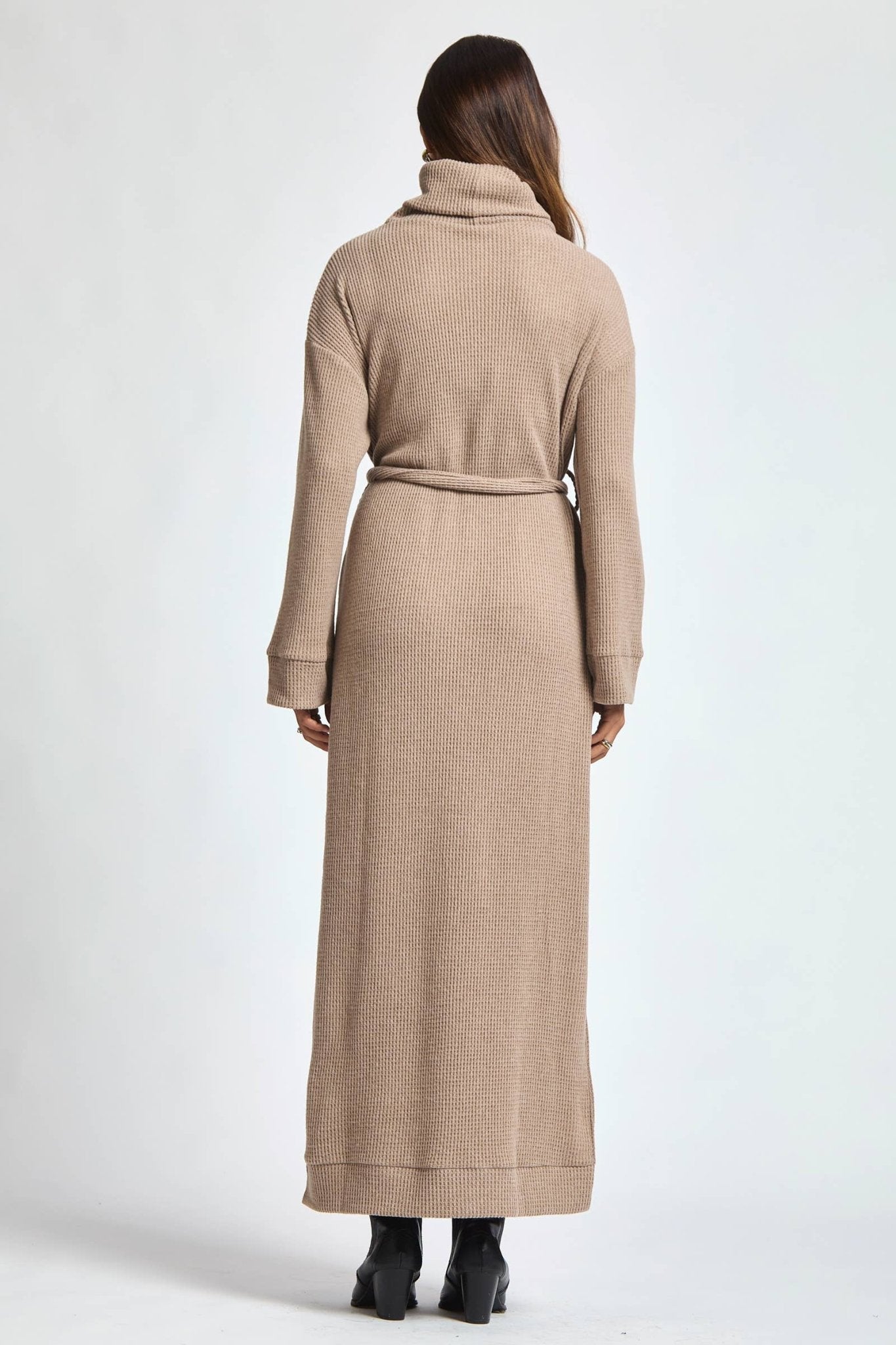 Cowl Neck Waist Tie Maxi Dress - The Bronze Butterfly