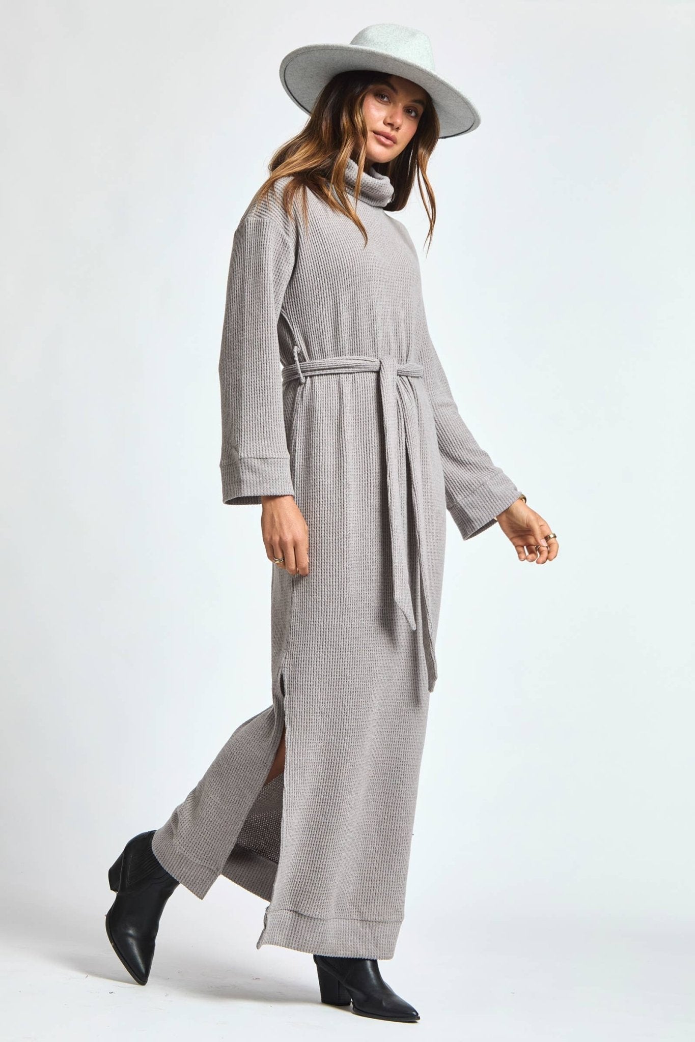 Cowl Neck Waist Tie Maxi Dress - The Bronze Butterfly