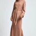 Cowl Neck Waist Tie Maxi Dress Plus Size - The Bronze Butterfly