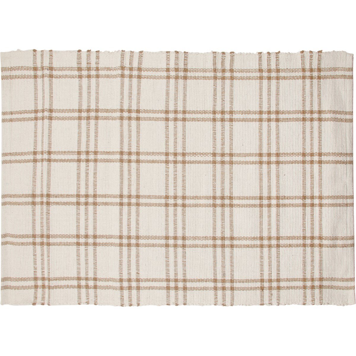 CREAM PLAID RUG - The Bronze Butterfly