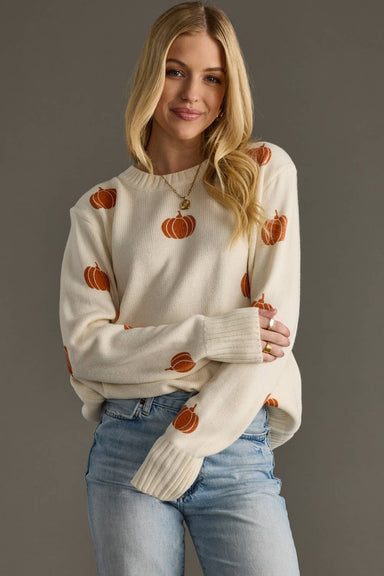 Cream Pumpkin Sweater - The Bronze Butterfly