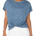 Crew Neck Knit Top w/ Front Twist Detail Liverpool - The Bronze Butterfly