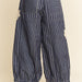 Crochet Applique Striped Barrel Pants - Plus - The Bronze Butterfly