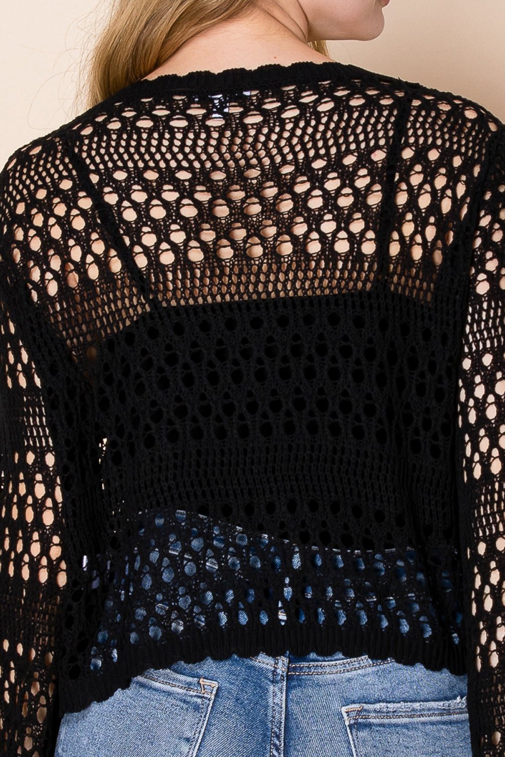 Crochet Cardigan with Tie Front Plus Size - The Bronze Butterfly