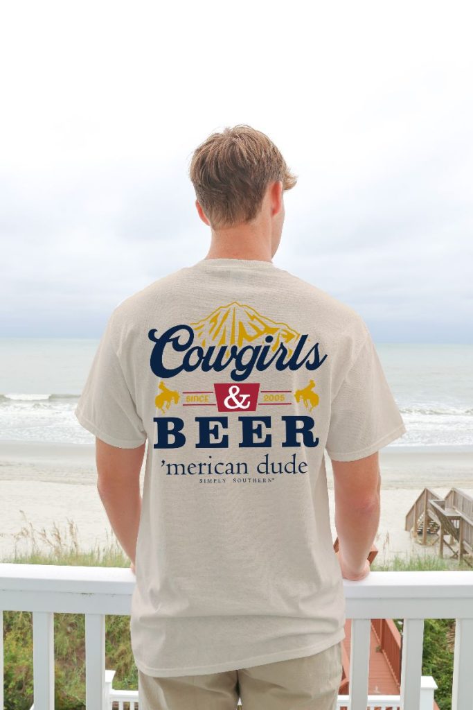 Simply Southern Mens Cowgirls and Beer Tee