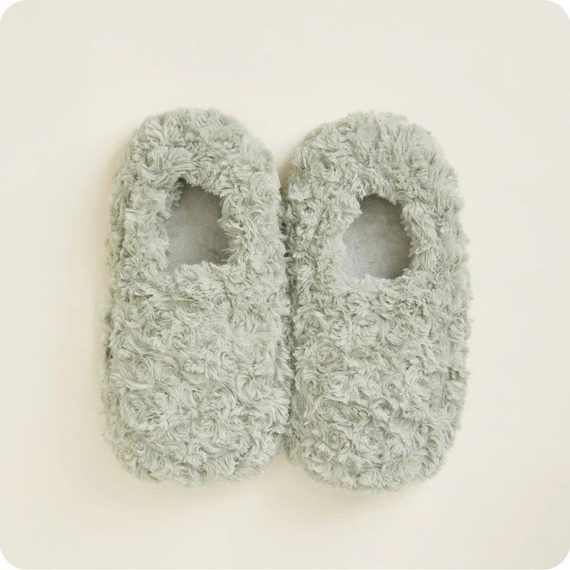 Curly Sage Green Slippers Warmies® - The Bronze Butterfly