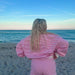 Dark Pink and White Big Striped Mockneck Sweatshirt - The Bronze Butterfly