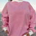 Dark Pink and White Big Striped Mockneck Sweatshirt - The Bronze Butterfly