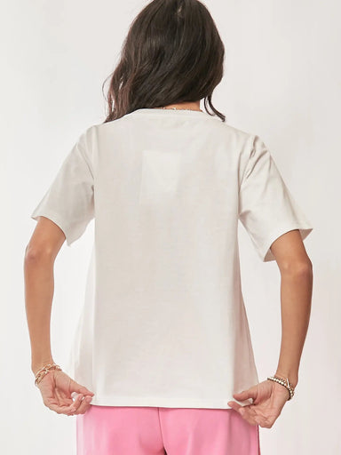 Davi & Dani Flower Market Floral Graphic Knit Top | White - The Bronze Butterfly