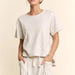 Davi & Dani Hi-Low Tee & Wide-Leg Pants Set | Heather Gray - The Bronze Butterfly