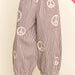 Davi & Dani Peace Sign Pinstripe Wide-Leg Palazzo Pant | Burgundy | Plus Size - The Bronze Butterfly