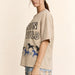 Davi & Dani Run Wild Horse Graphic Mineral Wash Top | Beige - The Bronze Butterfly