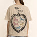 Davi & Dani Run Wild Horse Graphic Mineral Wash Top | Beige - The Bronze Butterfly