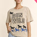 Davi & Dani Run Wild Horse Graphic Mineral Wash Top | Beige | Plus Size - The Bronze Butterfly