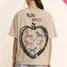 Davi & Dani Run Wild Horse Graphic Mineral Wash Top | Beige | Plus Size - The Bronze Butterfly